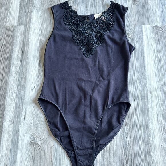 Vintage Victoria’s Secret Gold Label Black Bodysuit Size Small - Picture 3 of 11